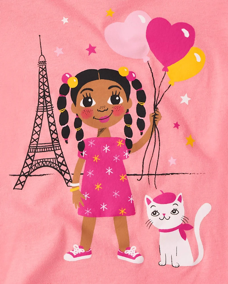 Baby And Toddler Girls Paris Graphic Tee