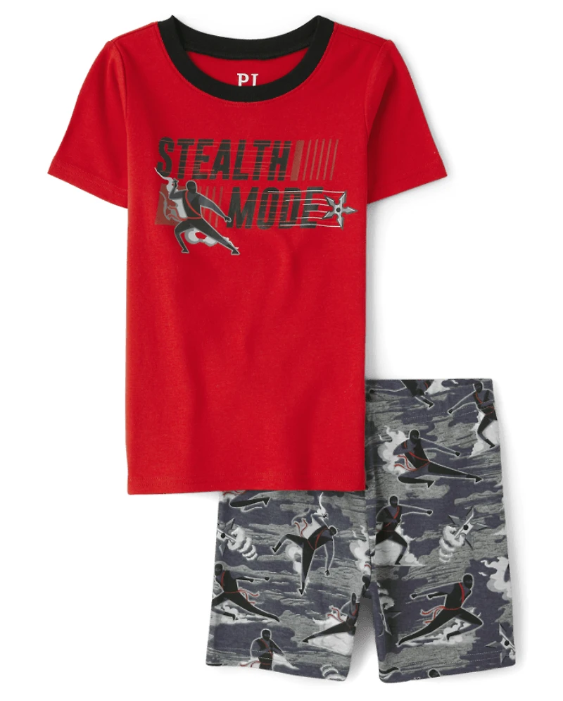 Boys Stealth Mode Snug Fit Cotton Pajamas