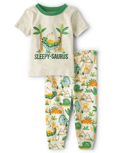 Baby And Toddler Sleepy-Saurus Snug Fit Cotton Pajamas