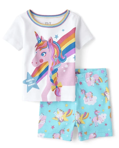 Baby And Toddler Girls Unicorn Snug Fit Cotton Pajamas