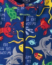 Baby And Toddler Boys Sea Creature Snug Fit Cotton One Piece Pajamas