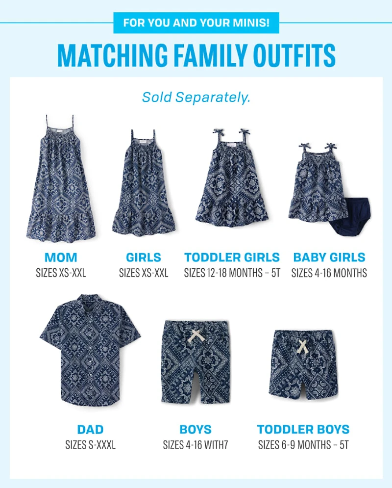 Baby Girls Matching Family Bandana Ruffle Dress