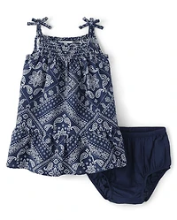 Baby Girls Matching Family Bandana Ruffle Dress