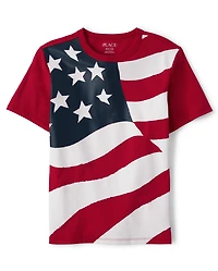 Boys American Flag Graphic Tee