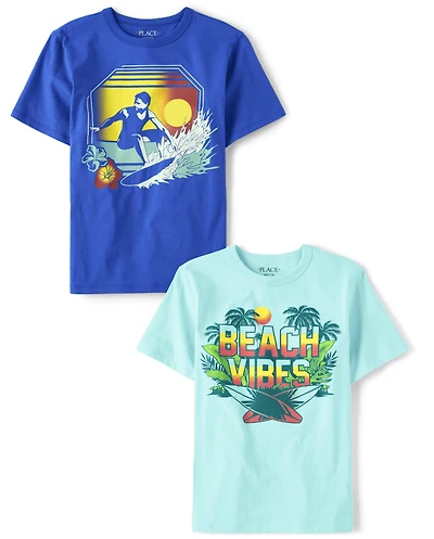 Boys Beach Vibes Graphic Tee 2-Pack