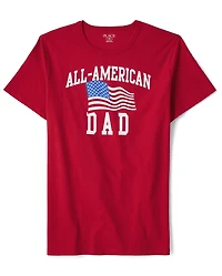 Mens Matching Family All-American Dad Graphic Tee