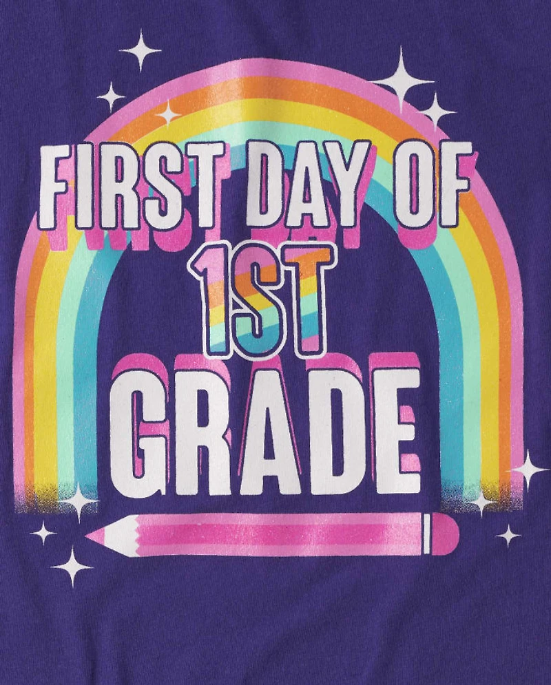 Girls First Day Of 1st Grade Graphic Tee