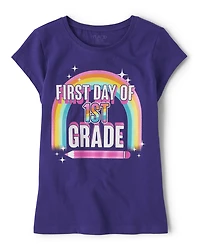 Girls First Day Of 1st Grade Graphic Tee