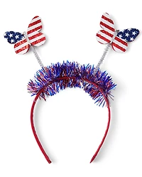 Girls American Flag Butterfly Headband