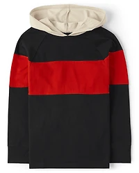 Boys Colorblock Hooded Top