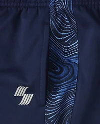 Boys Print Side Stripe Fleece Performance Jogger Pants