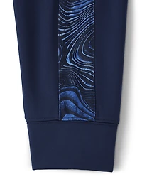 Boys Print Side Stripe Fleece Performance Jogger Pants