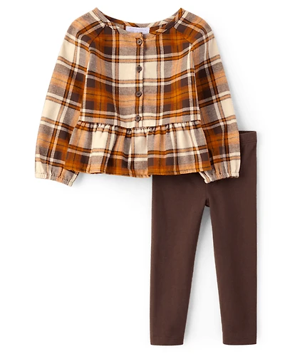 Toddler Girls Matching Family Plaid 2-Piece Set