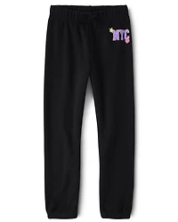 Girls Graphic Fleece Jogger Pants