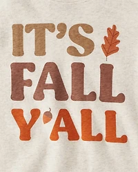 Kids Matching Family It's Fall Y'all Snug Fit Cotton Pajamas