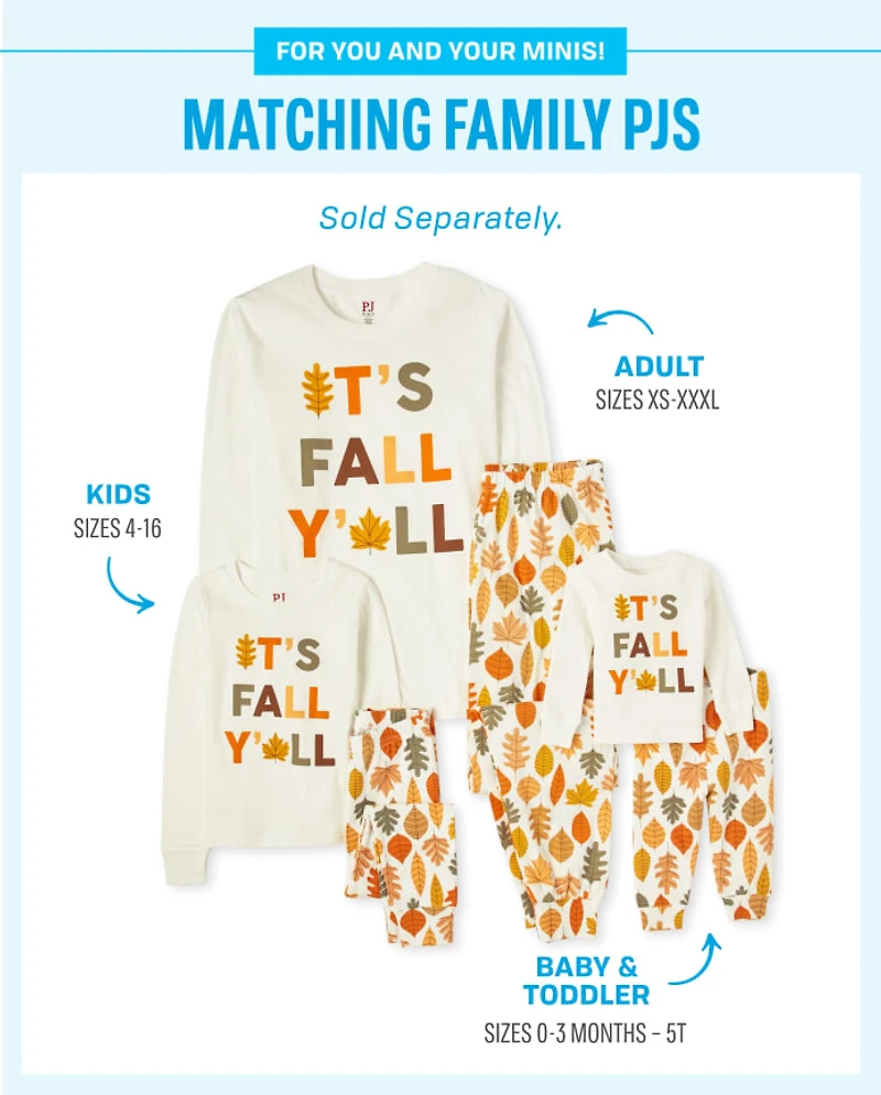 Kids Matching Family It's Fall Y'all Snug Fit Cotton Pajamas