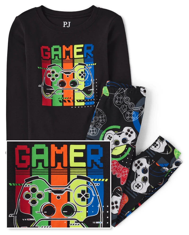 Boys Gamer Snug Fit Cotton Pajamas