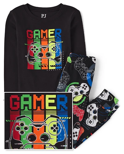 Boys Gamer Snug Fit Cotton Pajamas