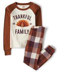 Kids Matching Family Thankful For My Snug Fit Cotton Pajamas