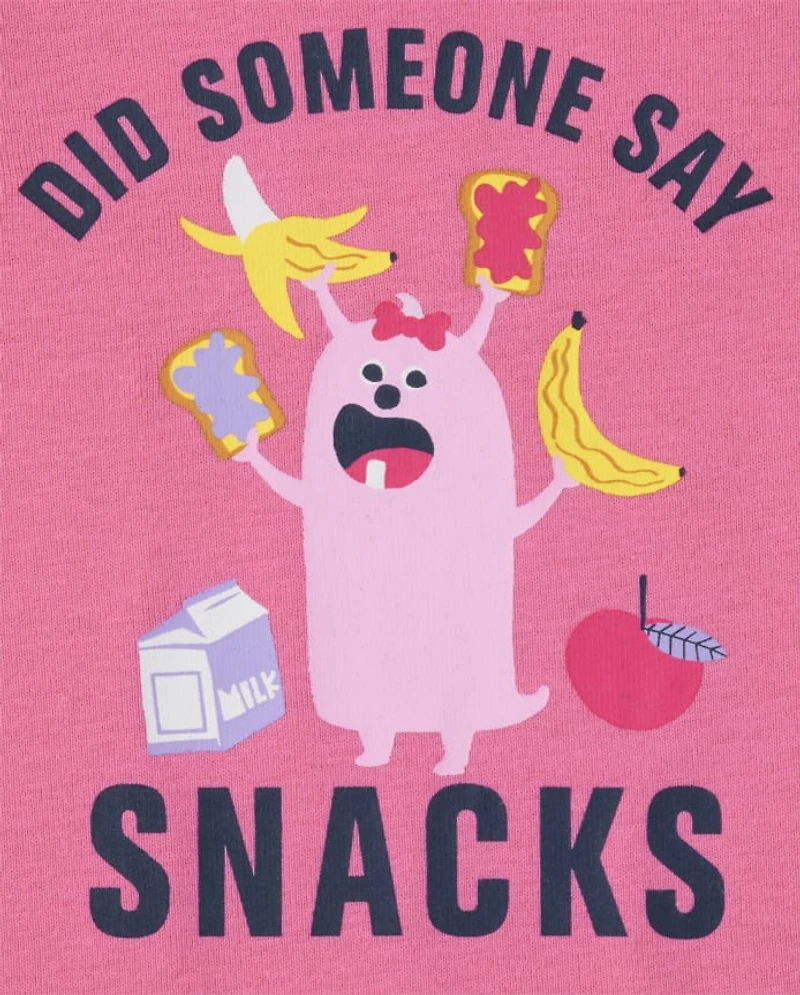 Baby And Toddler Girls Snack Monster Snug Fit Cotton Pajamas
