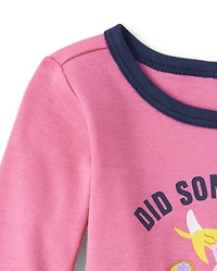 Baby And Toddler Girls Snack Monster Snug Fit Cotton Pajamas