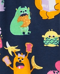 Baby And Toddler Girls Snack Monster Snug Fit Cotton Pajamas
