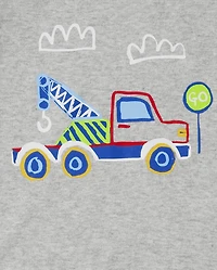 Baby And Toddler Boys Construction Truck Snug Fit Cotton Pajamas 2-Pack