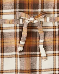 Girls Matching Family Plaid Flannel Shirt Dress