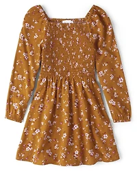 Girls Mommy And Me Floral Smocked Dress