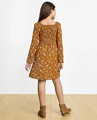 Girls Mommy And Me Floral Smocked Dress