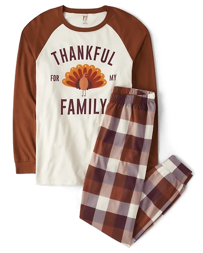 Adult Matching Family Thankful For My Cotton Pajamas