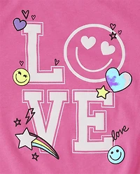 Girls Graphic Tie-Front Top