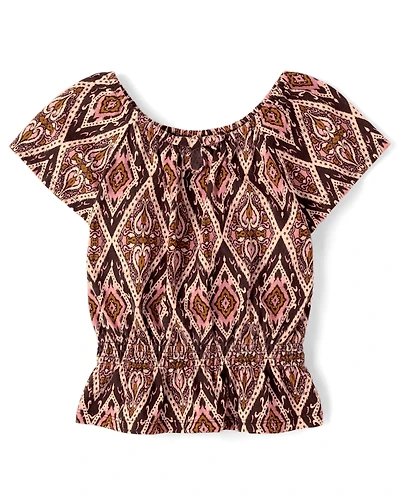 Haut à basque imprimé pour fille