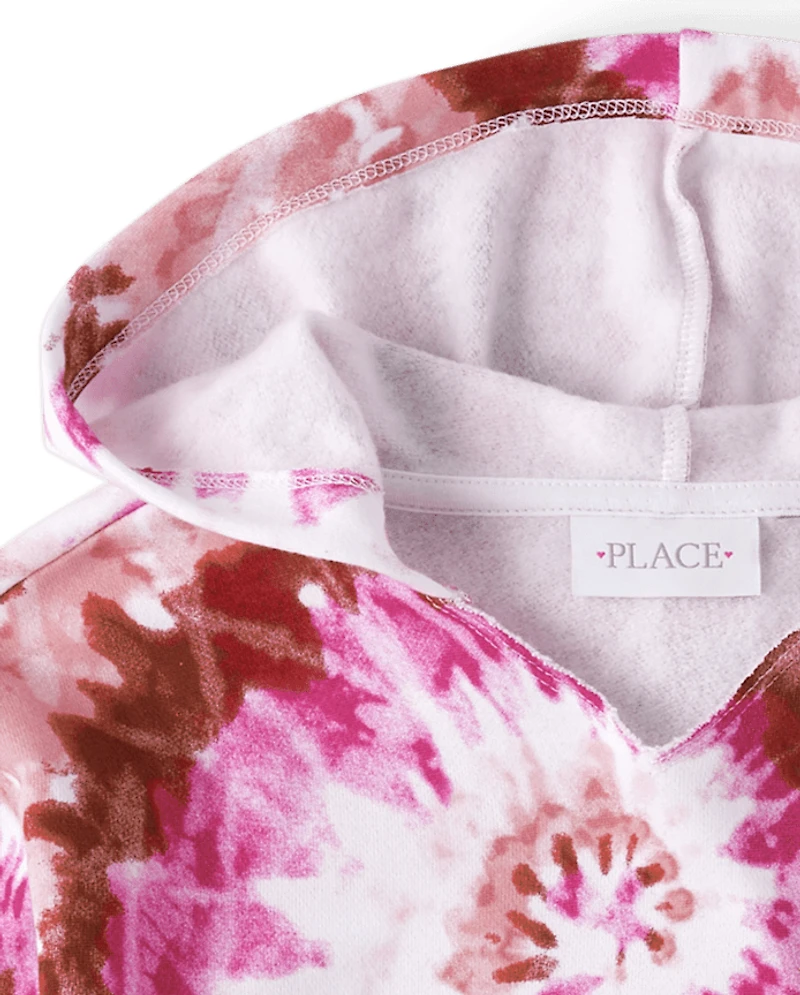 Girls Tie Dye Fleece Hoodie
