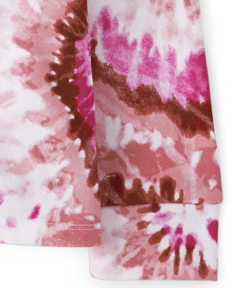 Sweat à capuche en molleton tie-dye pour fille