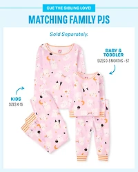 Baby And Toddler Girls Glow Ghost Snug Fit Cotton Pajamas