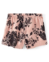 Womens Floral Satin Pajama Shorts