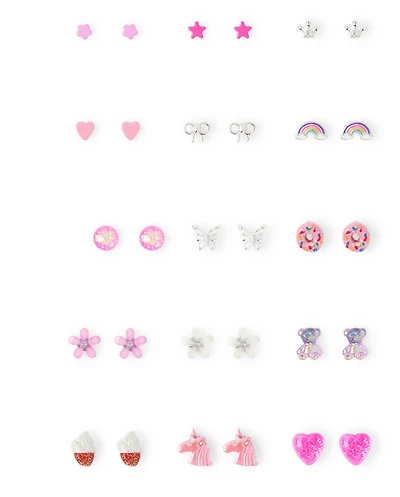 Girls Unicorn Earrings 15-Pack