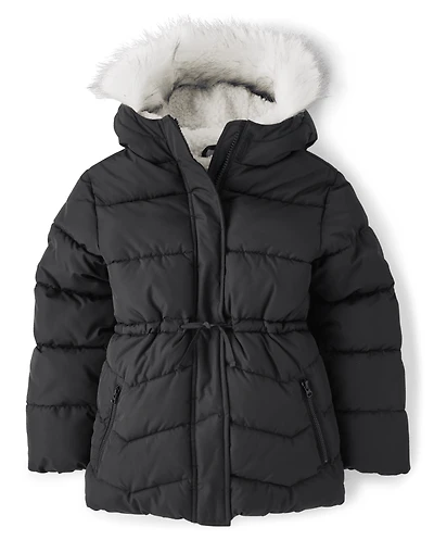 Girls Long Puffer Jacket