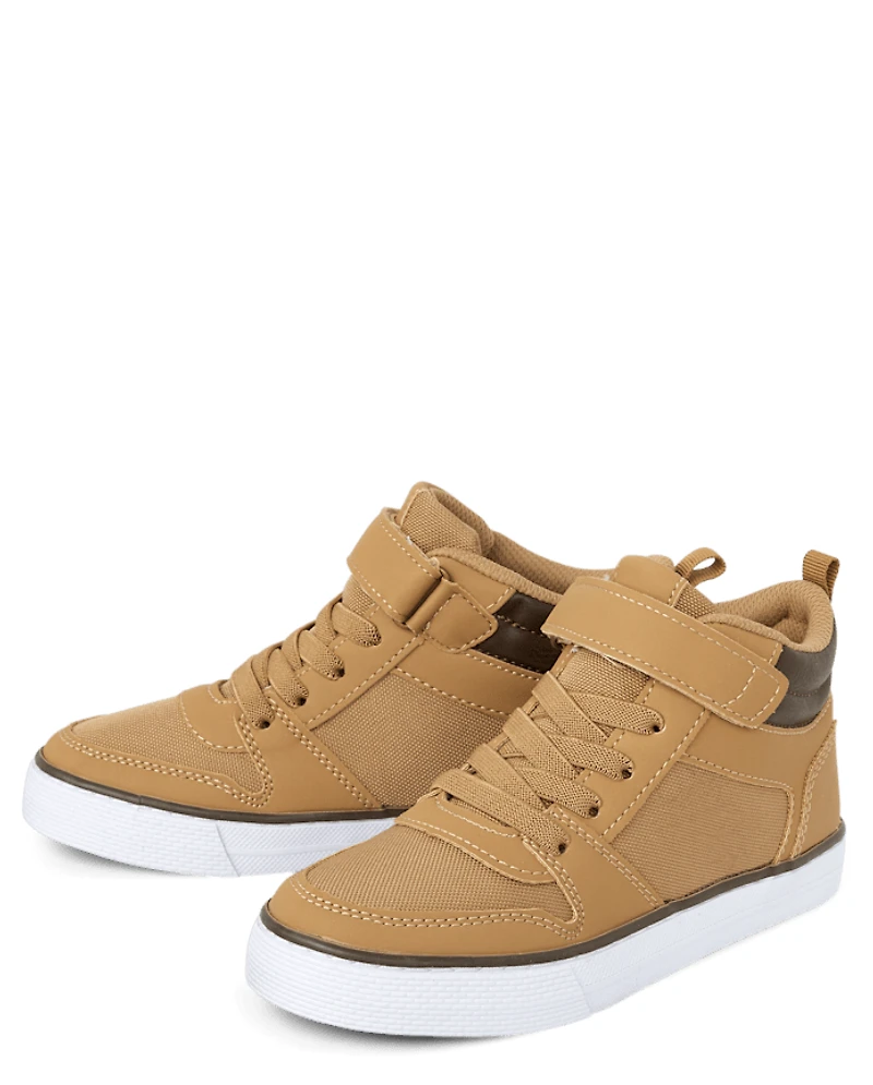 Baskets montantes à revers contrastés pour garçons