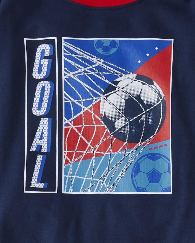 Boys Glow Soccer Snug Fit Cotton Pajamas