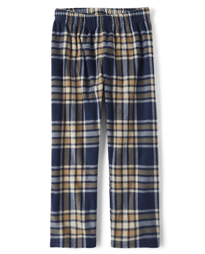 Boys Plaid Fleece Pajamas Pants