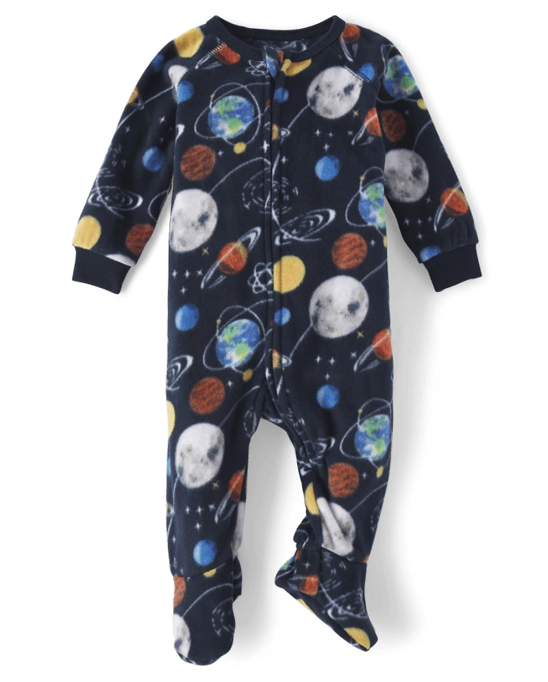 Baby And Toddler Boys Space Fleece Footed One Piece Pajamas