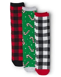 Lot de 3 paires de chaussettes unisexes pour adulte assorties à carreaux Buffalo
