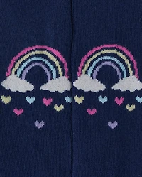 Toddler Girls Rainbow Striped Tights 2-Pack