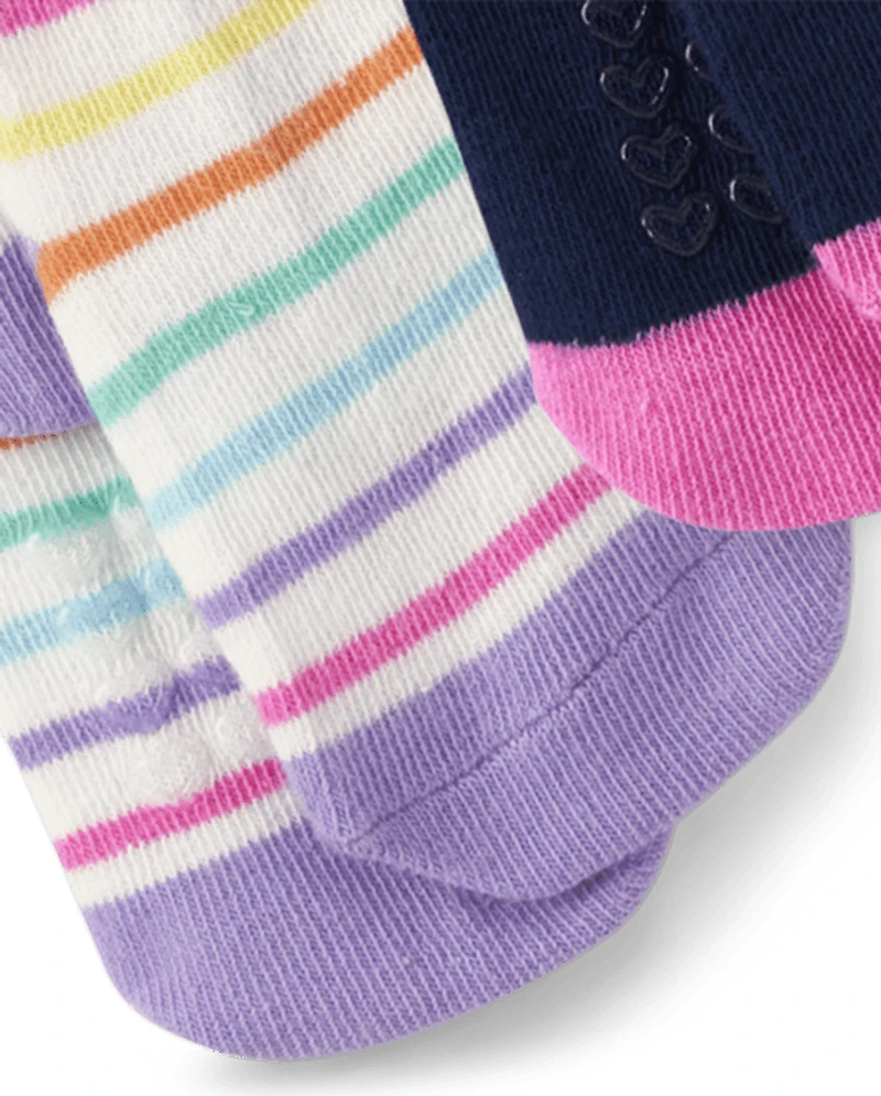 Toddler Girls Rainbow Striped Tights 2-Pack