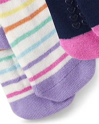 Toddler Girls Rainbow Striped Tights 2-Pack