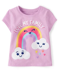 T-shirt graphique pour bébés et petites filles Love My Family