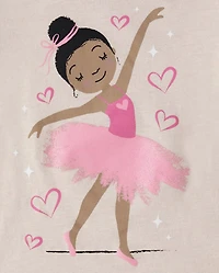 Baby And Toddler Girls Ballerina Graphic Tee