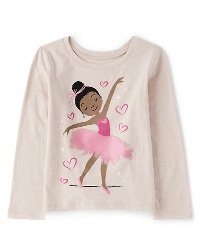 Baby And Toddler Girls Ballerina Graphic Tee